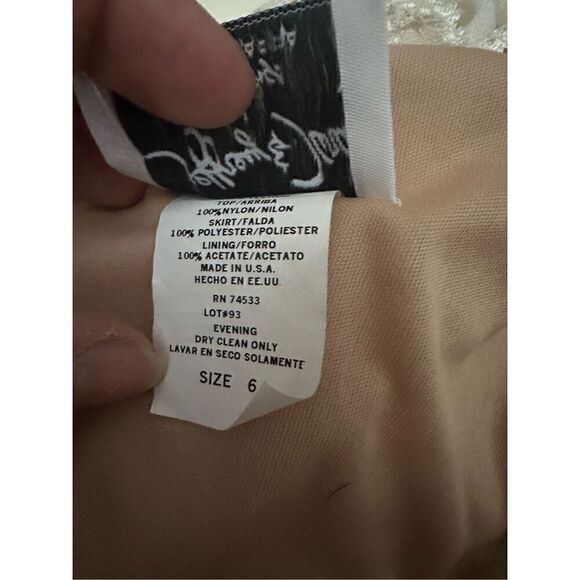 Vtg Jeffrey & Dara Evenings Tom Barra Ivory Gold Off Shoulder Formal Dress New 6 - Picture 9 of 10